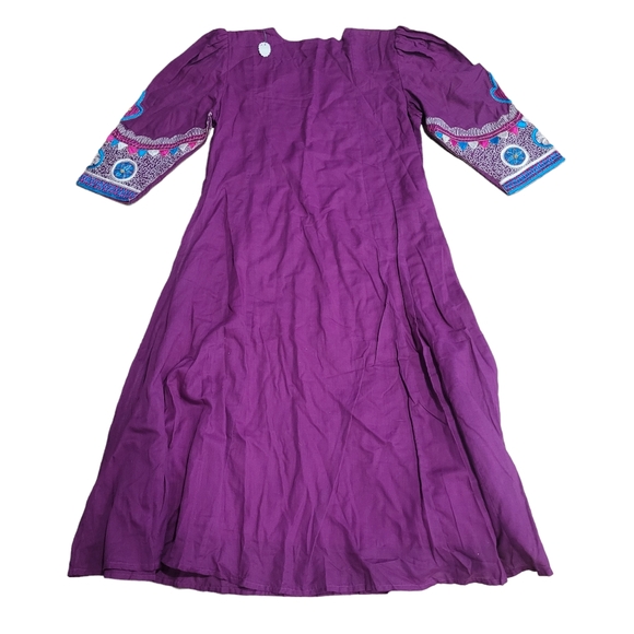 Vintage The Miss Purple Embroidered Caften - Picture 2 of 8